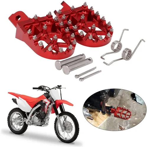 Vista 13 de AnXin Estriberas Estriberas Reposapiés Pedales Apoyos CNC para Z50R 80-99 XR50R 00-03 XR70R 97-03 XR80R XR100R 85-03 CRF80F CRF100F 04-13 Negro