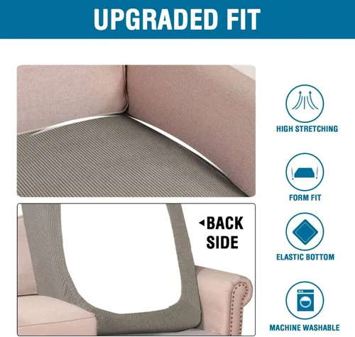 Vista 305 de H.VERSAILTEX Fundas de Cojín de Asiento Individuales Super Elásticas Fundas de Sofá Fundas de Cojín de Sofá Fundas Deslizables Juegos Tela de Sarga