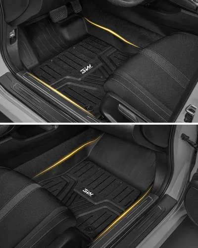 Vista 8 de 3W Alfombrillas de piso compatibles con Honda Civic Sedan 2016-2021 & Hatchback 2017-2021 & Coupe 2016-2020, revestimiento de piso de ajuste