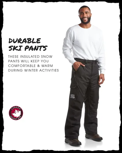 Vista 3 de CANADA WEATHER GEAR Pantalones de nieve para hombre, aislados, pesados, impermeables, para snowboard, pantalones de esquí resistentes a