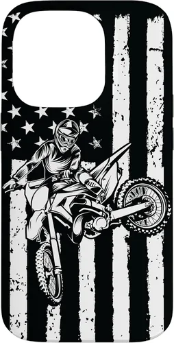 Vista 17 de Funda de motocross con bandera de Estados Unidos para iPhone 17
