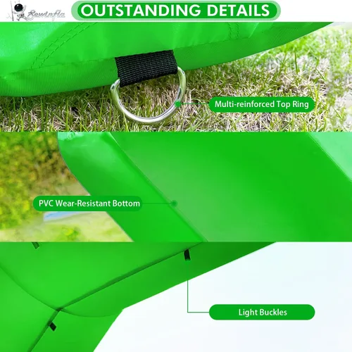 Vista 5 de Arco inflable de 20 pies de línea de acabado verde con potente soplador, arco inflable hexagonal al aire libre para carreras de 5 K, fiesta
