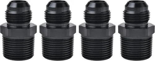 Vista 11 de EVIL ENERGY 3AN macho Flare a 1/4 "NPT adaptador de montaje de tubería de aluminio recto negro 4PCS