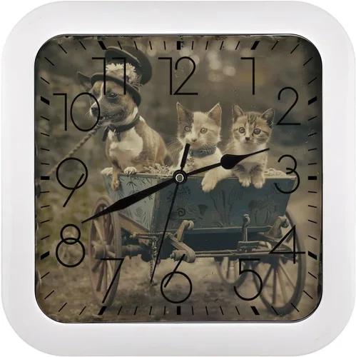 Vista 27 de 10" Square Modern Wall Clock,Art Chicken Animal Painting Print Kitchen Clocks Wall Battery Operated,Silent Non Ticking Unique Funny Cute Wall Clock