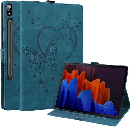 Vista 18 de Dteck Funda inteligente de cuero para Samsung Galaxy Tab S8 Ultra de 14.6 pulgadas 2022, azul con bolsillo frontal, soporte de múltiples ángulos