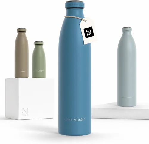 Vista 70 de LARS NYSØM Botella de agua aislada de acero inoxidable de 12 onzas, 17 onzas, 25 onzas, 34 onzas, 51 onzas, frasco térmico aislado para bebidas