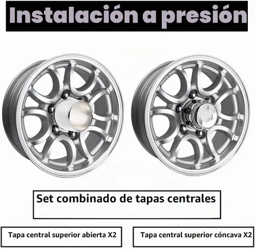 Vista 4 de 4 piezas de 4.25 pulgadas de tapas centrales de rueda para remolque, con centro de buje de empuje para camiones, SUV, RV, combinación de extremo