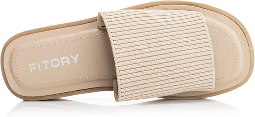 Vista 6 de FITORY Sandalias de plataforma de punto para mujer, cómodas sandalias de cuña para verano, talla 6-11