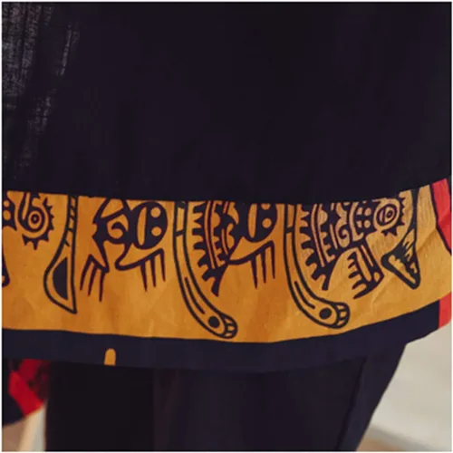 Vista 8 de HZCX FASHION Chaqueta tipo kimono larga de lino y algodón para hombre
