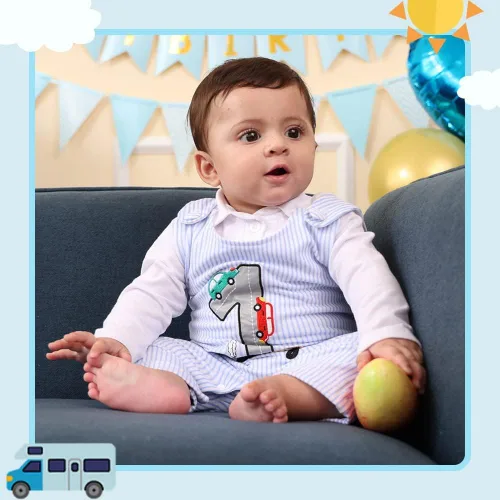 Vista 6 de XIFAMNIY Mameluco de algodón sin mangas a rayas de una sola pieza para bebé niño 1er cumpleaños