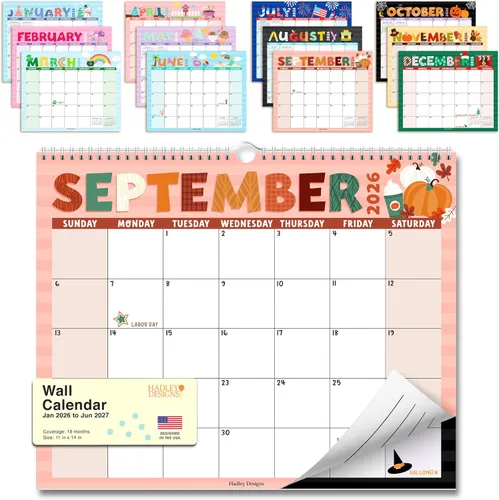 Vista 9 de 2026 Calendar Wall - 2026 Wall Calendar Large for School, Home & Office