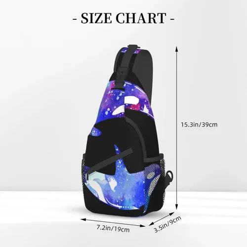 Vista 3 de LYNSAY Orca Killer Whale - Bolso cruzado en el pecho, bolso casual con correa, mochila de viaje ligera para hombres y mujeres para adultos