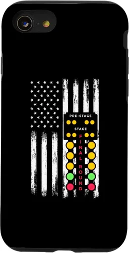 Vista 18 de American Flag Drag Strip Auto Tree Light Racecar Driver Case for iPhone 16