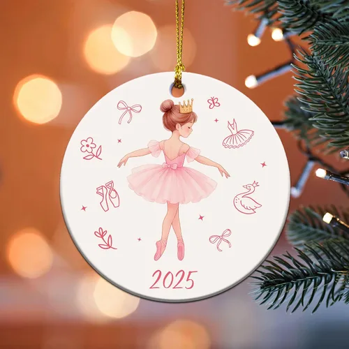 Vista 4 de Adorno de bailarina 2025 – Regalos de ballet para niñas pequeñas, niños, adolescentes y bailarines – Adornos de ballet para árbol de Navidad