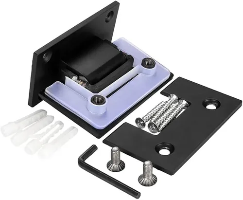 Vista 5 de JU+ Bisagras de pared de puerta de vidrio de 90 grados Accesorios de ducha Bisagra de puerta de ducha de vidrio, clip de baño de acero inoxidable