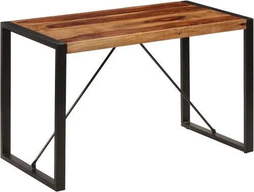 Vista 9 de BaraSh Mesa de comedor Mesa de comedor de madera Redonda Mesa de comedor de madera para Comedor 47.2"x23.6"x29.9" Madera maciza de Sheesham