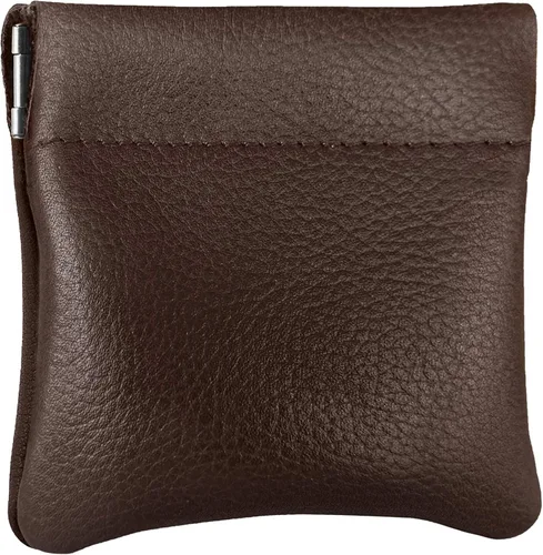Vista 83 de Monedero clásico a presión, de cuero, para hombre de Nabobb, negro