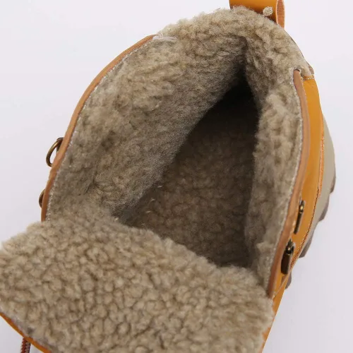 Vista 7 de TSIODFO Moda Hombres Botas Invierno Impermeable Al Aire Libre Senderismo Zapatos Cuero Negro