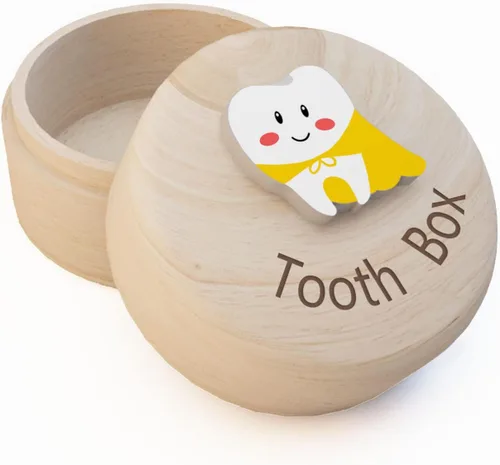 Vista 7 de Caja de hadas de dientes para niñas con bolsa de fiary bonita caja de madera tallada 3D Dientes perdidos para niños, recuerdo de dientes caídos