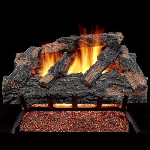 Vista 7 de HearthSense MO18HVL Juego de Troncos de Chimenea Ventilados de Gas Natural con Encendido por Cerilla, 45000 BTU, Calienta hasta 1650 Pies Cuadrados