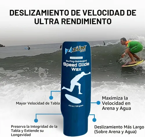 Vista 3 de ZUMWax - Cera de cerámica para skimboard de surf, fabricada en Estados Unidos, sin PFAS, deslizamiento de velocidad de ultra rendimiento, duradera