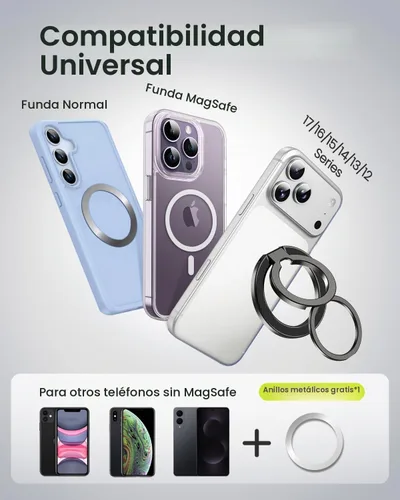 Vista 5 de UBeesize Soporte magnético para anillo de teléfono MagSafe, agarre