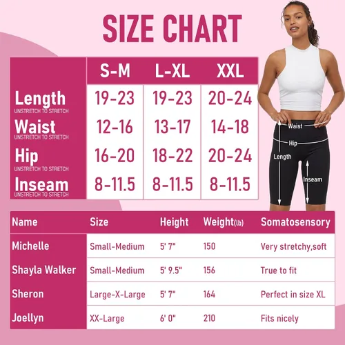 Vista 4 de CAMPSNAIL - Paquete de 4 pantalones cortos para mujer, 8 pulgadas, cintura alta con control de abdomen, para entrenamiento, yoga, correr, pantalones