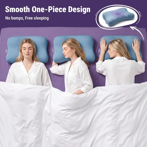 Vista 4 de ZZ-WELL Almohada refrescante para dormir de lado, almohada cervical patentada para dormir, almohada ergonómica curvada de espuma viscoelástica