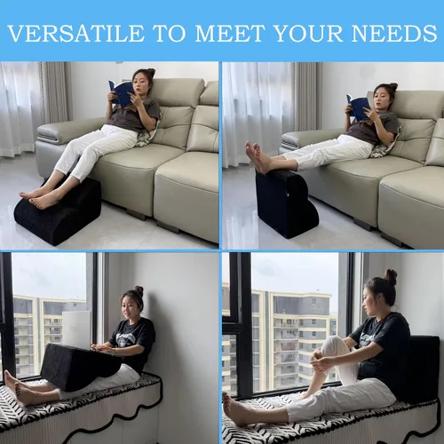 Vista 7 de Reposapiés para debajo del escritorio en el trabajo. Taburete de tres niveles multifuncional, con reposapiés lavable. para debajo del escritorio