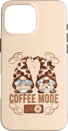 Vista 19 de iPhone 16 Funny Coffee Mode On For Women With Cute Coffee Gnomes Case