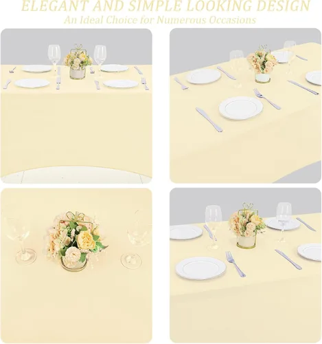 Vista 4 de Fivenl Cubierta de Mesa Mantel de Spandex de 6 Pies para Mesas Plegables Cubierta de Mesa Rectangular Ajustada Lavable Resistente a las Arrugas