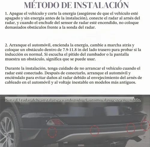 Vista 6 de PANNUOSCS Sensor de respaldo, respaldo inverso, estacionamiento, parachoques trasero, sensor de objeto de asistencia de estacionamiento, compatible