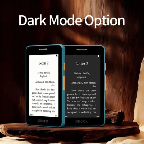 Vista 9 de OBOOK5 eReader, pantalla de 4.26" sin reflejos, 32G, cambios de página rápidos, luz frontal ajustable, semanas de duración de la batería, audiolibros