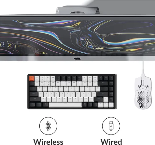 Vista 3 de Keychron K2 75% Layout 84 teclas Bluetooth intercambiable en caliente Teclado mecánicoUSB inalámbrico con interruptor súper rojoteclas PBT de doble
