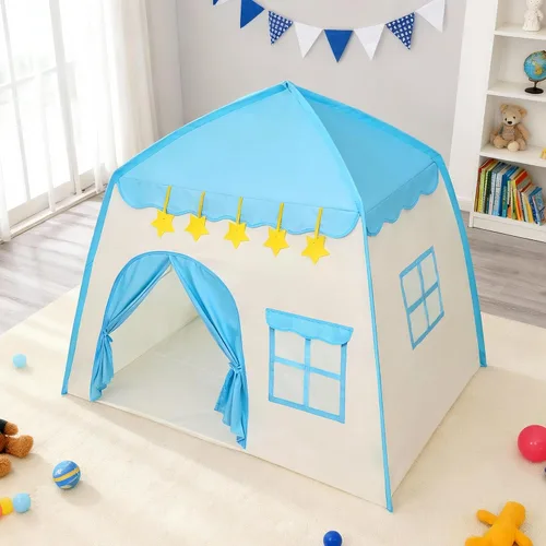 Vista 4 de Tienda de campaña para niños, casa de juegos para interiores, 39 x 51 pulgadas, azul