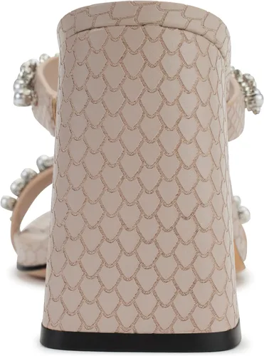 Vista 2 de KARL LAGERFELD Sandalia de tacón de bloque con adornos Rayan para mujer