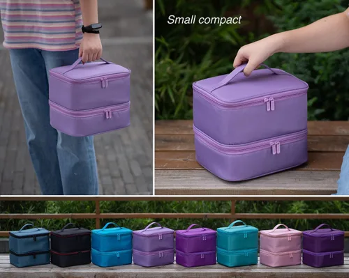 Vista 6 de ButterFox Estuche organizador de esmalte de uñas con capacidad para 60 botellas, se adapta a lámpara de uñas, almacenamiento de doble capa