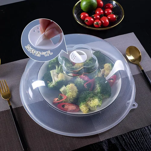 Vista 3 de Cubierta de salpicaduras de microondas para alimentos – Cubierta grande para alimentos para microondas – Cubierta protectora de placa a prueba