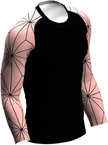 Vista 2 de Demon Slayer Inspired Rash Guard Kimetsu no Yaiba Sudadera con capucha Nezuko Jiu Jitsu Camisa de manga larga