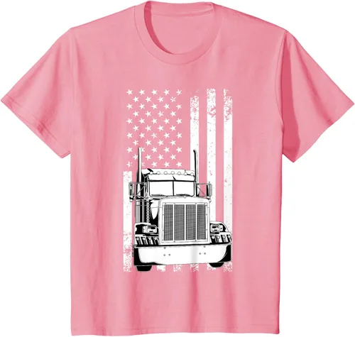 Vista 79 de Camión conductor bandera americana camionero vintage hombres mujeres regalo camiseta
