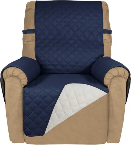 Vista 111 de PureFit - Funda de sofá acolchada reversible, protector de muebles impermeable, funda de sofá lavable con espuma antideslizante y correas elásticas