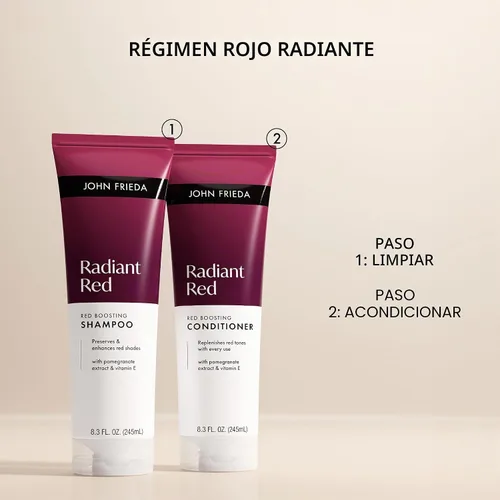 Vista 8 de John Frieda Radiant Red Boosting - Champú y acondicionador para cabello rojo, 8.3 onzas líquidas, paquete de 2