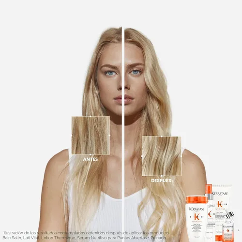 Vista 9 de Champú Kerastase Nutritive Bain Satin Limpia suavemente y repone la humedad para un cabello suave y brillante Con proteínas a base de plantas