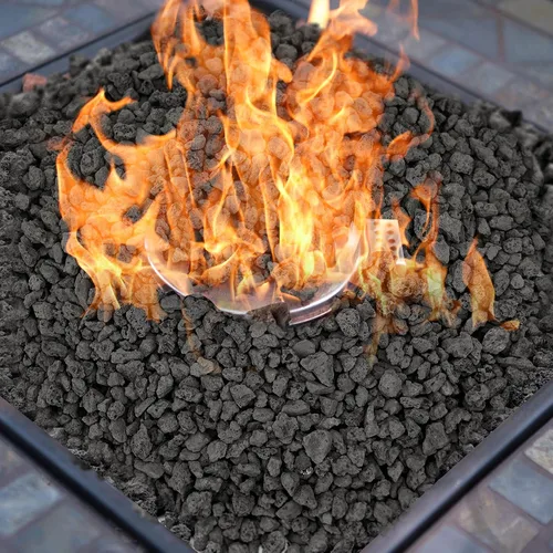 Vista 3 de Onlyfire Roca de lava negra de 10 libras para hoguera/chimenea/parrilla de Negro