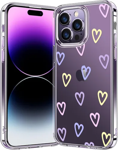 Vista 19 de bicol Funda para iPhone 14 con diseños claros y modernos para mujeres y niñas, [con protector de pantalla] ajuste delgado, a prueba de golpes, funda