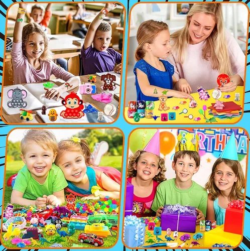 Vista 8 de KissFuture 1000 piezas de recuerdos de fiesta para niños, juguetes sensoriales a granel, caja del tesoro de premios para aula, regalos
