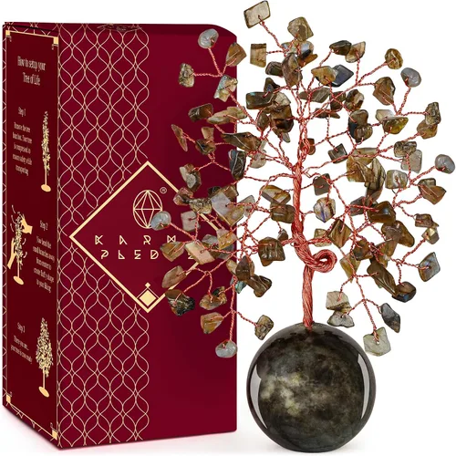 Vista 29 de Árbol de la vida de cristal para decoración del hogar y la oficina, regalos para mujeres, piedras curativas de amazonita de chakra, árbol bonsái