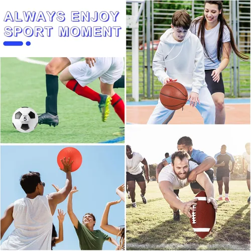 Vista 5 de HyDren Juego de pelotas deportivas, incluye balón de baloncesto de tamaño oficial, pelota de fútbol con bomba y bolsa de transporte