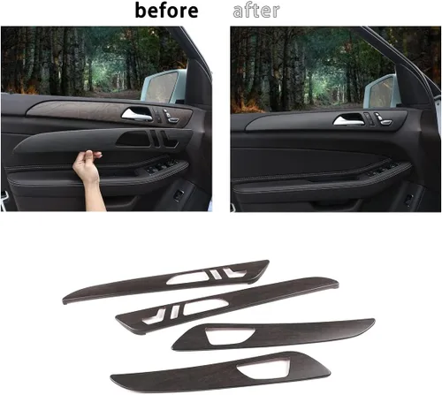 Vista 6 de Plástico ABS de grano de madera de roble para Mercedes Benz ML GLE W166 GL GLS X166 2012-2019 Manija de puerta interior de automóvil Accesorios