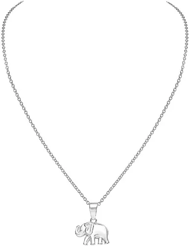 Vista 4 de My Daily Styles Collar con colgante de elefante clásico pulido de plata de ley 925